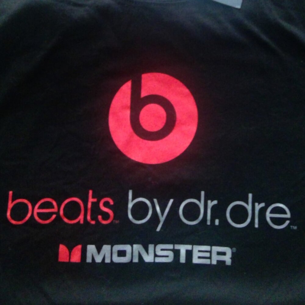 NEW Beats by Dr. Dre Tee Shirt Black Stretch Top Monster Promotional NWT Sz S